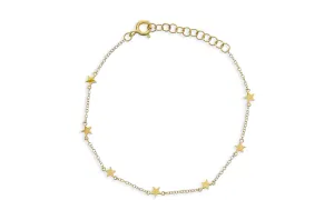 Bracelet 14kt Gold & Solid Plain Stars