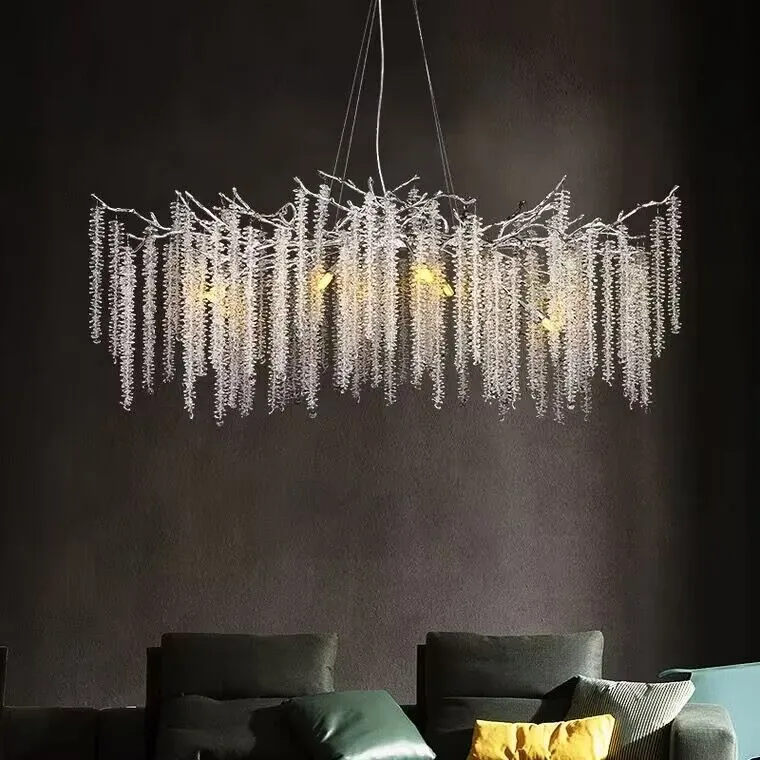 Branch Style Ceiling Light Crystal icicle Chandelier For Dining Table for Modern Home