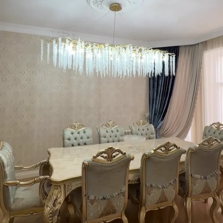 Branch Style Ceiling Light Crystal icicle Chandelier For Dining Table for Modern Home