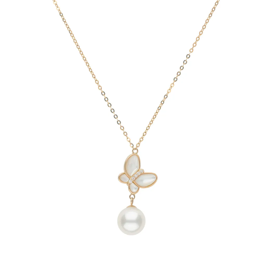 Butterfly and Pearl Pendant