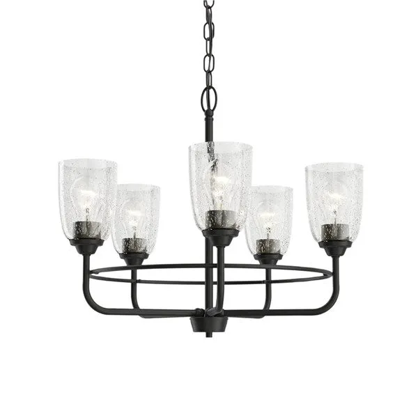 Carlo 23" 5 Light Chandelier Black #82351