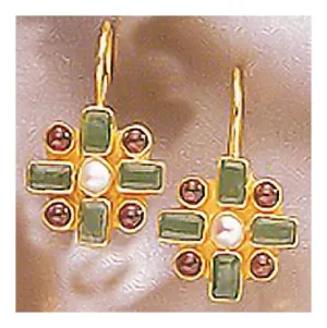 Chamber Emerald and Garnet Earrings