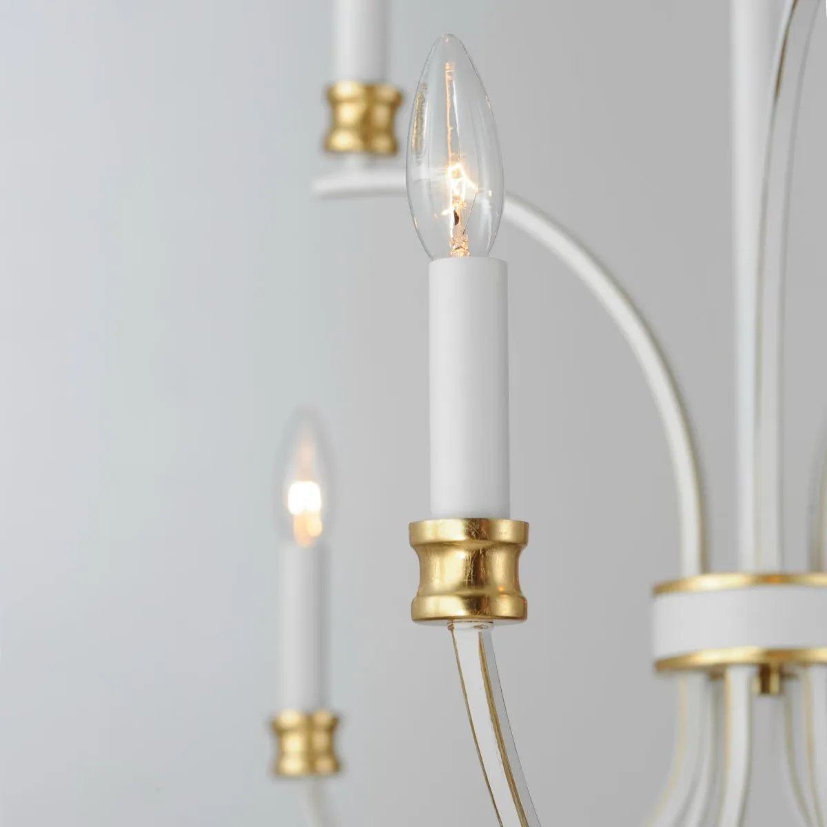 Charlton 30 in. 8 Lights Chandelier White & Gold Finish