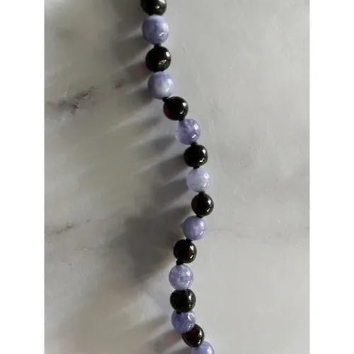 Child Blackberry Amethyst and Dark Cherry Baltic Amber Anklet Bracelet