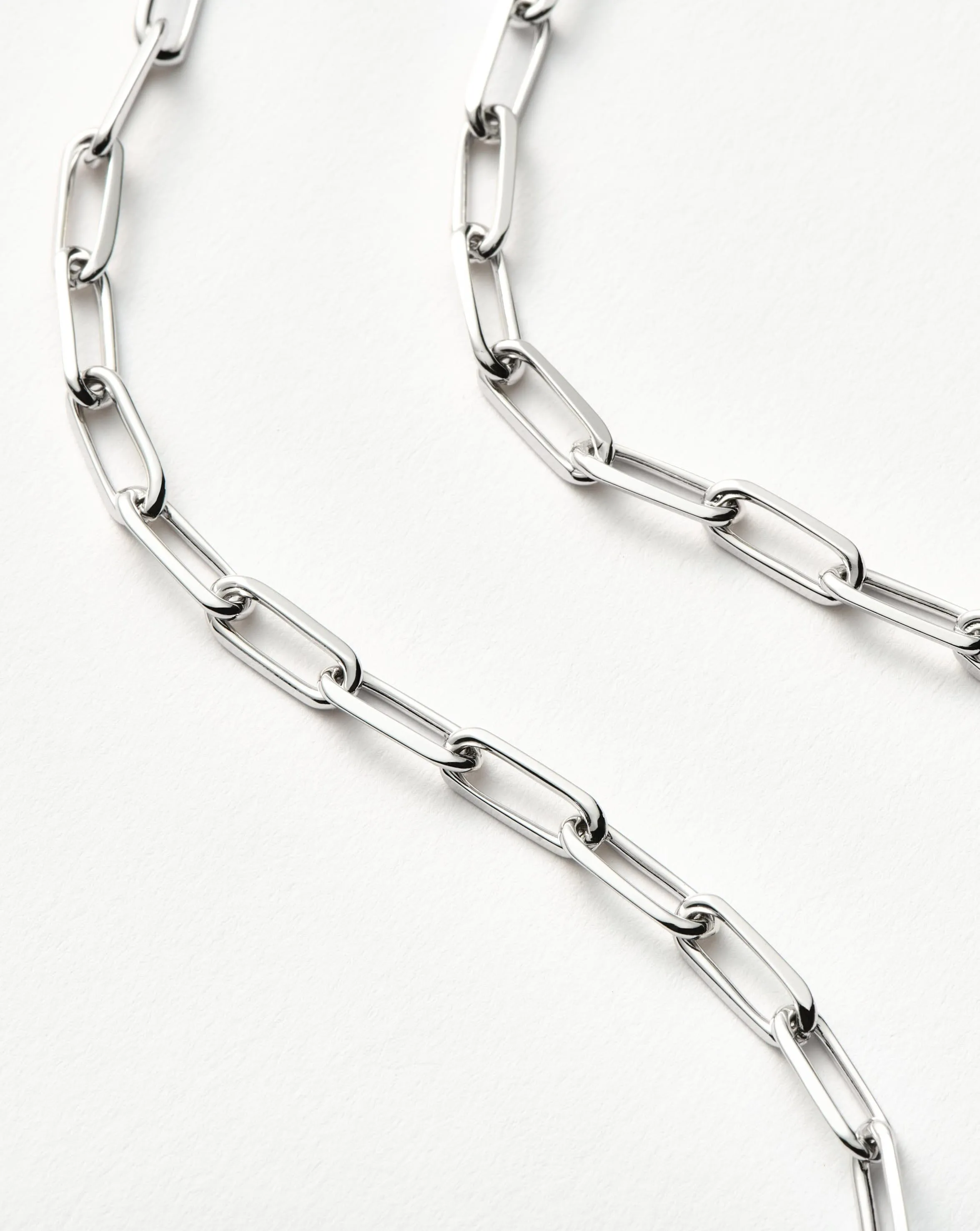 Classic Mini Short Paperclip Chain Necklace | Silver Plated