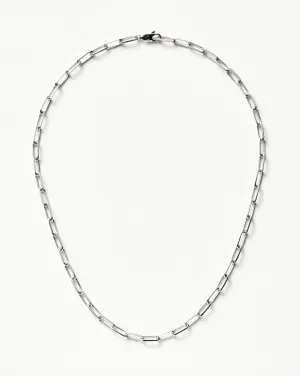 Classic Mini Short Paperclip Chain Necklace | Silver Plated