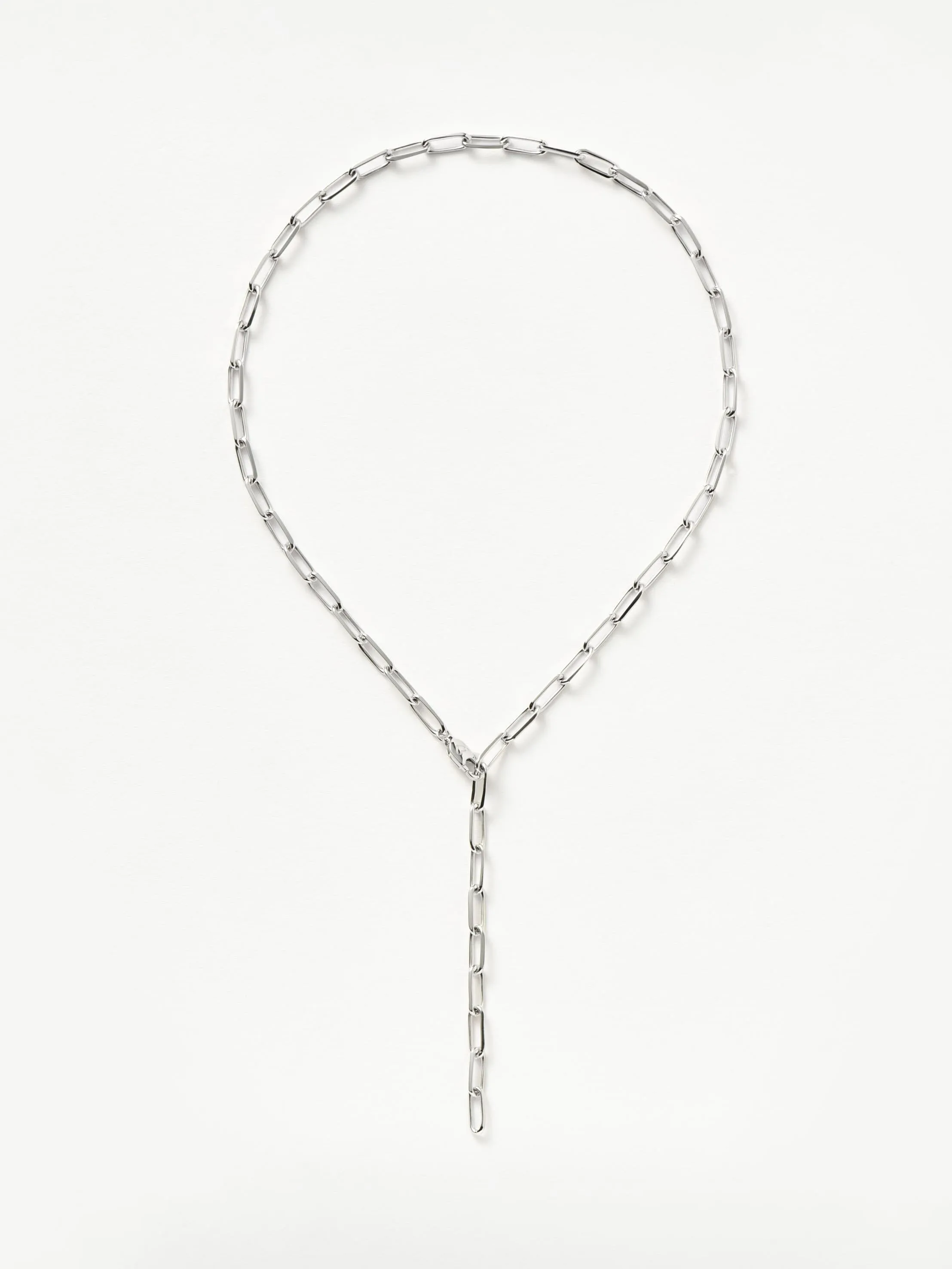 Classic Mini Short Paperclip Chain Necklace | Silver Plated