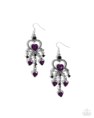 Compassionate Chandelier - Purple Earrings - Paparazzi Accessories