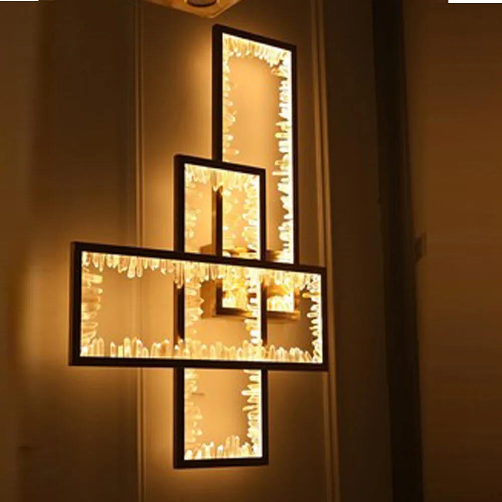 Creative Design Living Room Crystal Wall Lights Modern Gold Bedroom Sconce