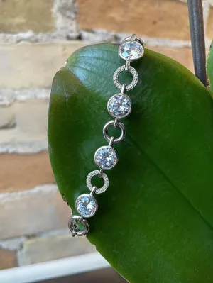 Cubic Zirconia Fancy Link Bracelet