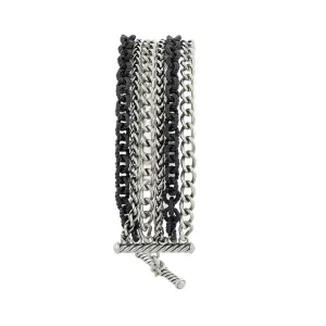 David Yurman Black and White Six Strand Bracelet