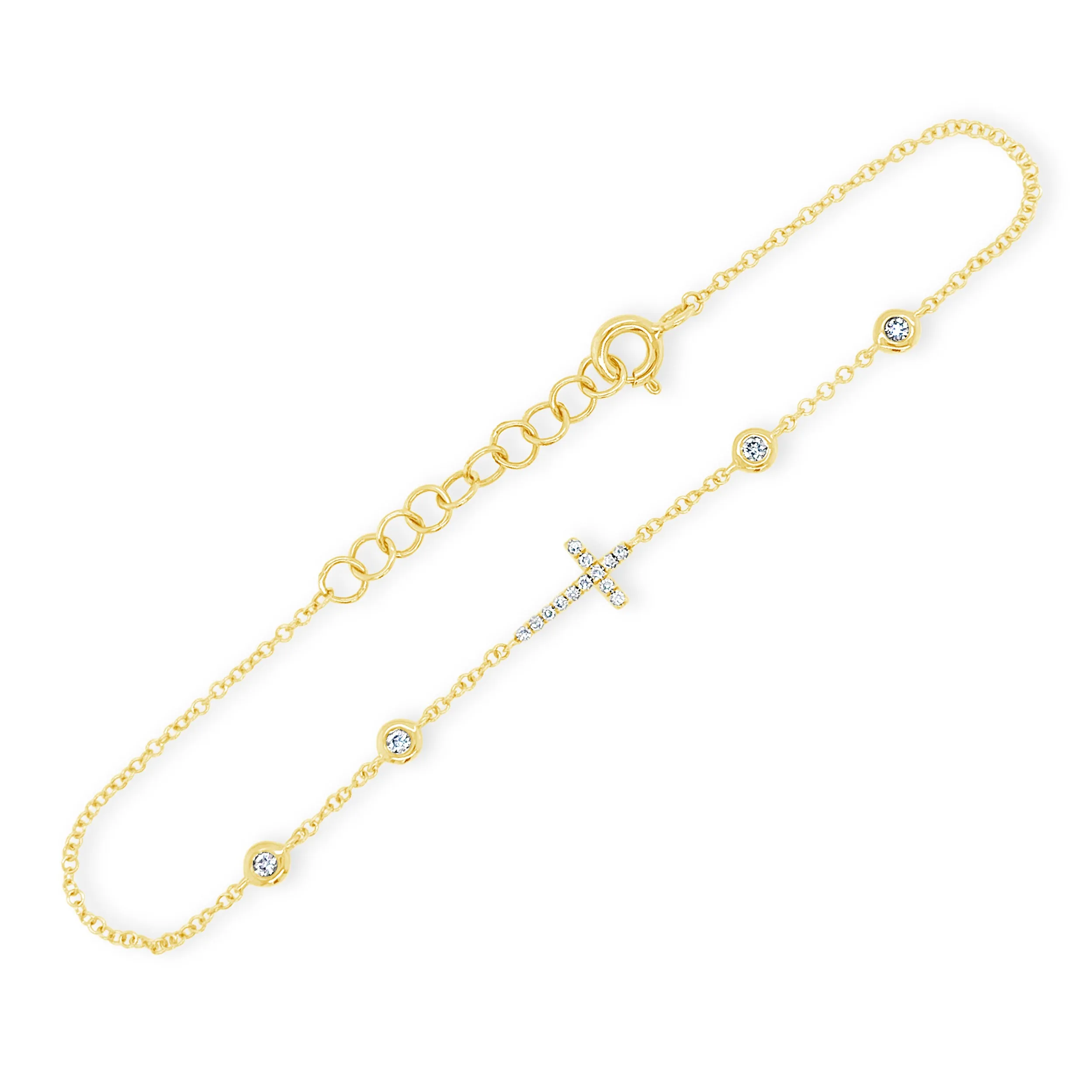 Diamond Cross Chain Bracelet