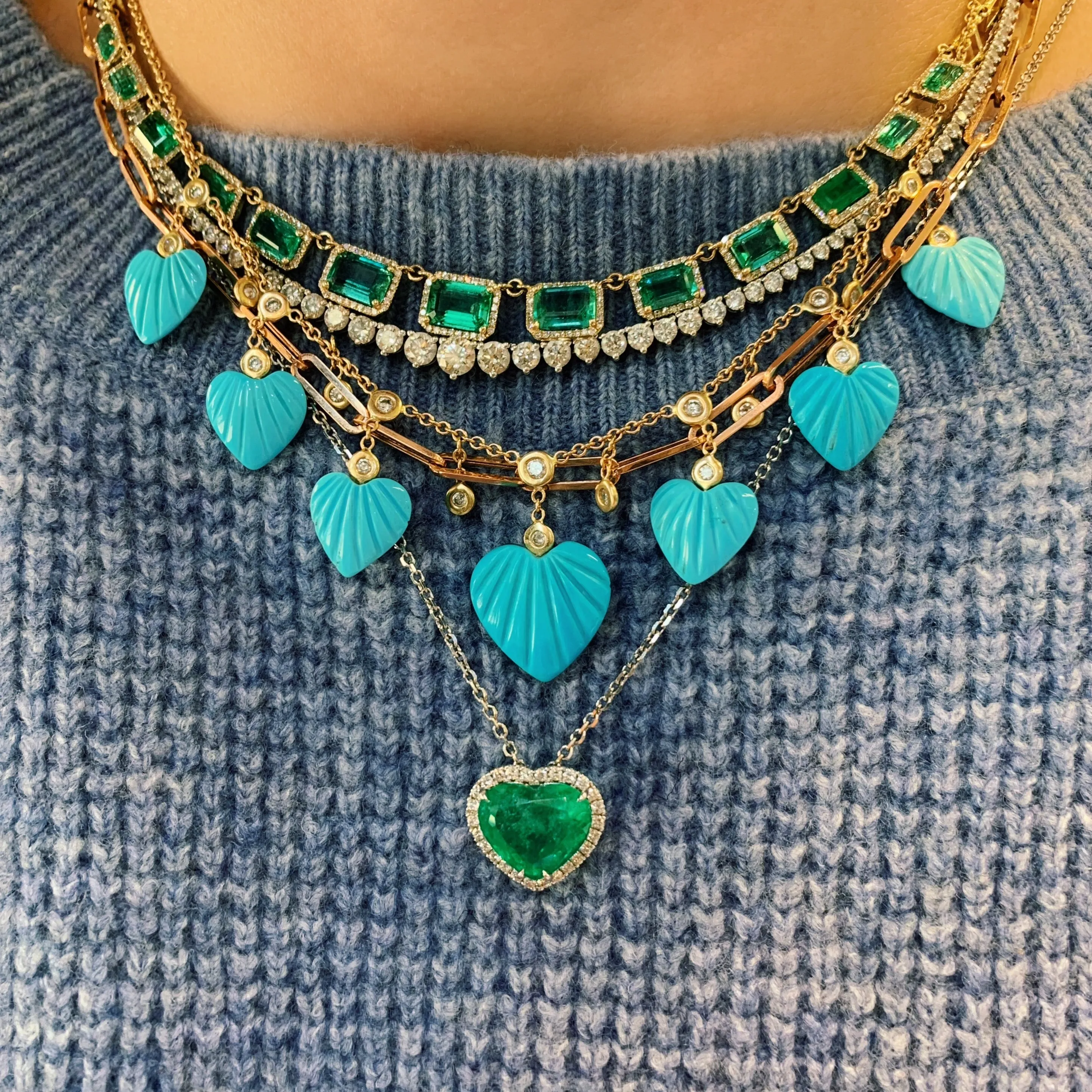 Divine Emerald & Diamond Collar Necklace