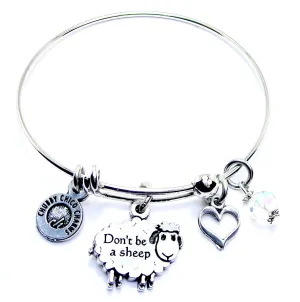 Don't Be A Sheep Expandable Bangle Bracelet