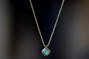 Duo Bale Offset Emerald Necklace