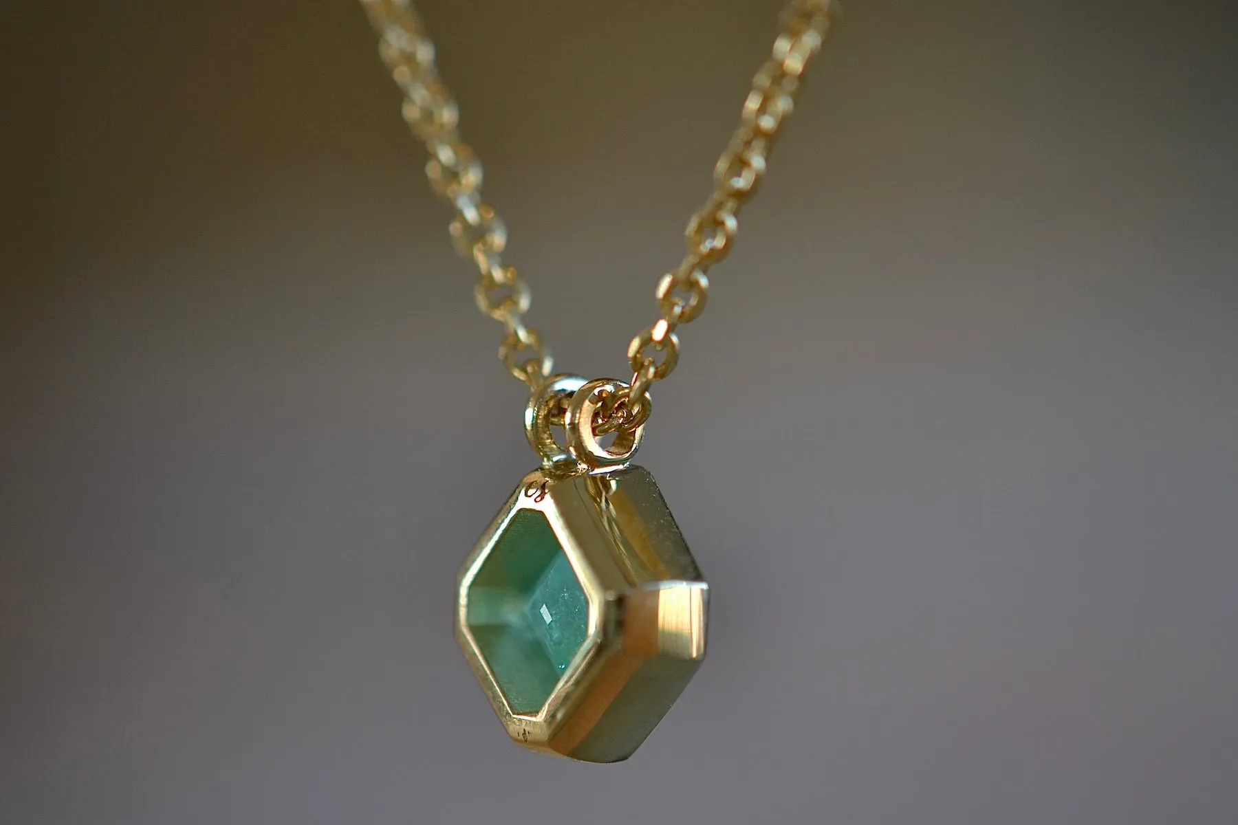 Duo Bale Offset Emerald Necklace