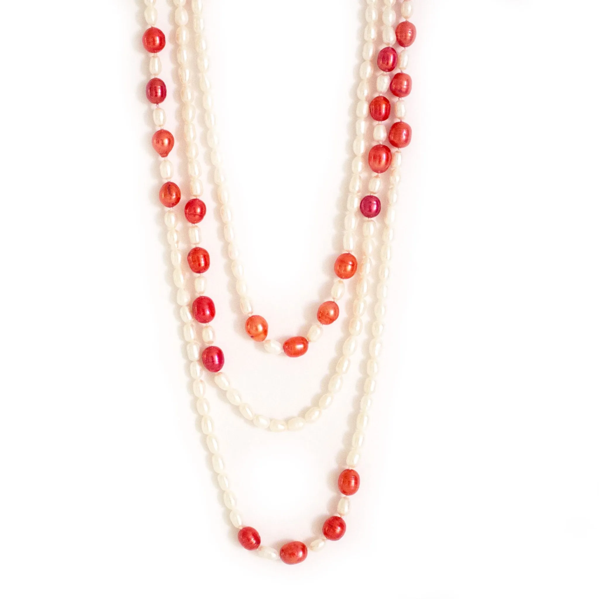 Elegant Red Pearl Necklace