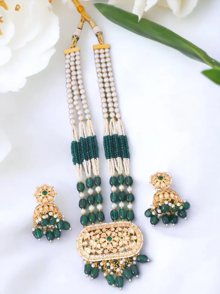 Emerald  Falak Kundan Jewellery Set