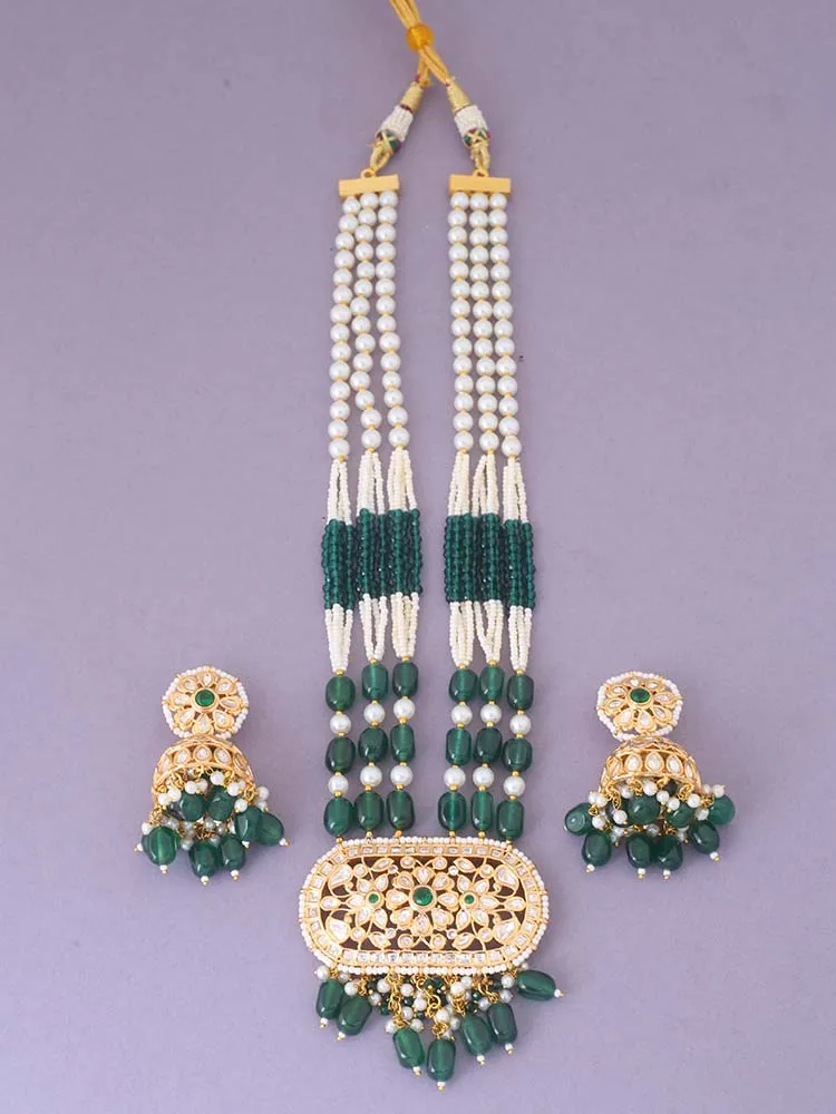 Emerald  Falak Kundan Jewellery Set