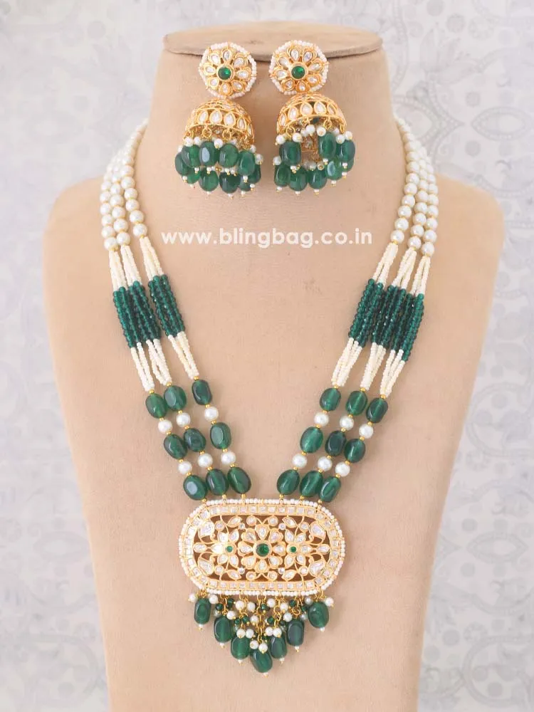 Emerald  Falak Kundan Jewellery Set