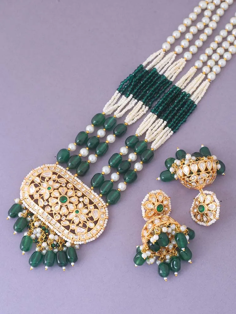 Emerald  Falak Kundan Jewellery Set