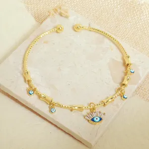 Evil Eye Cuff  Charm Bangle