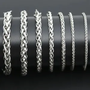 Fashion Chain 316L Stainless Steel Bracelet 3mm 4mm 5mm 6mm 7mm Lanterns Necklace Bracelet For Women Men Girl Boy