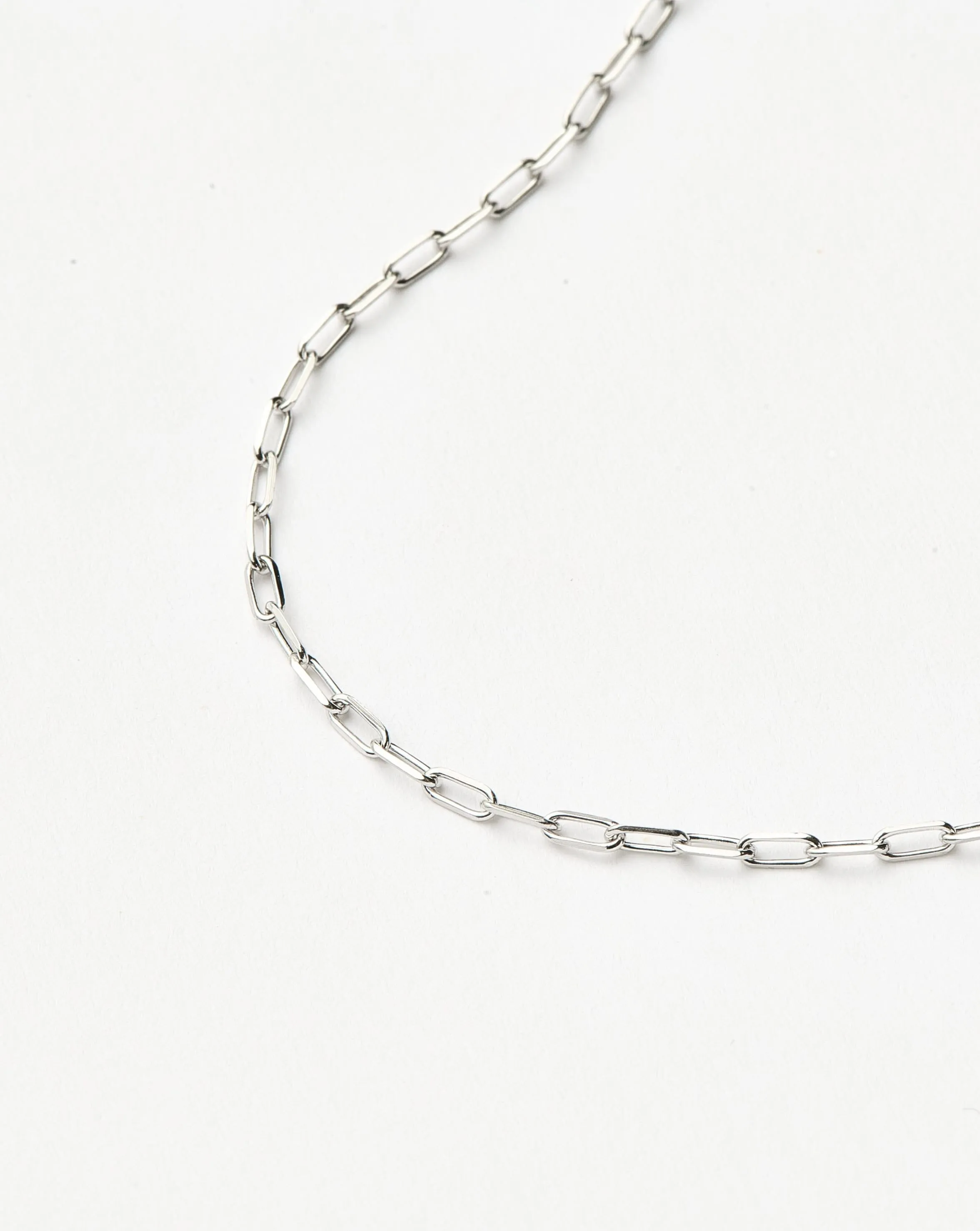 Fine Classic Paperclip Chain Bracelet | 14ct Solid White Gold