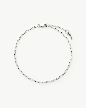 Fine Classic Paperclip Chain Bracelet | 14ct Solid White Gold