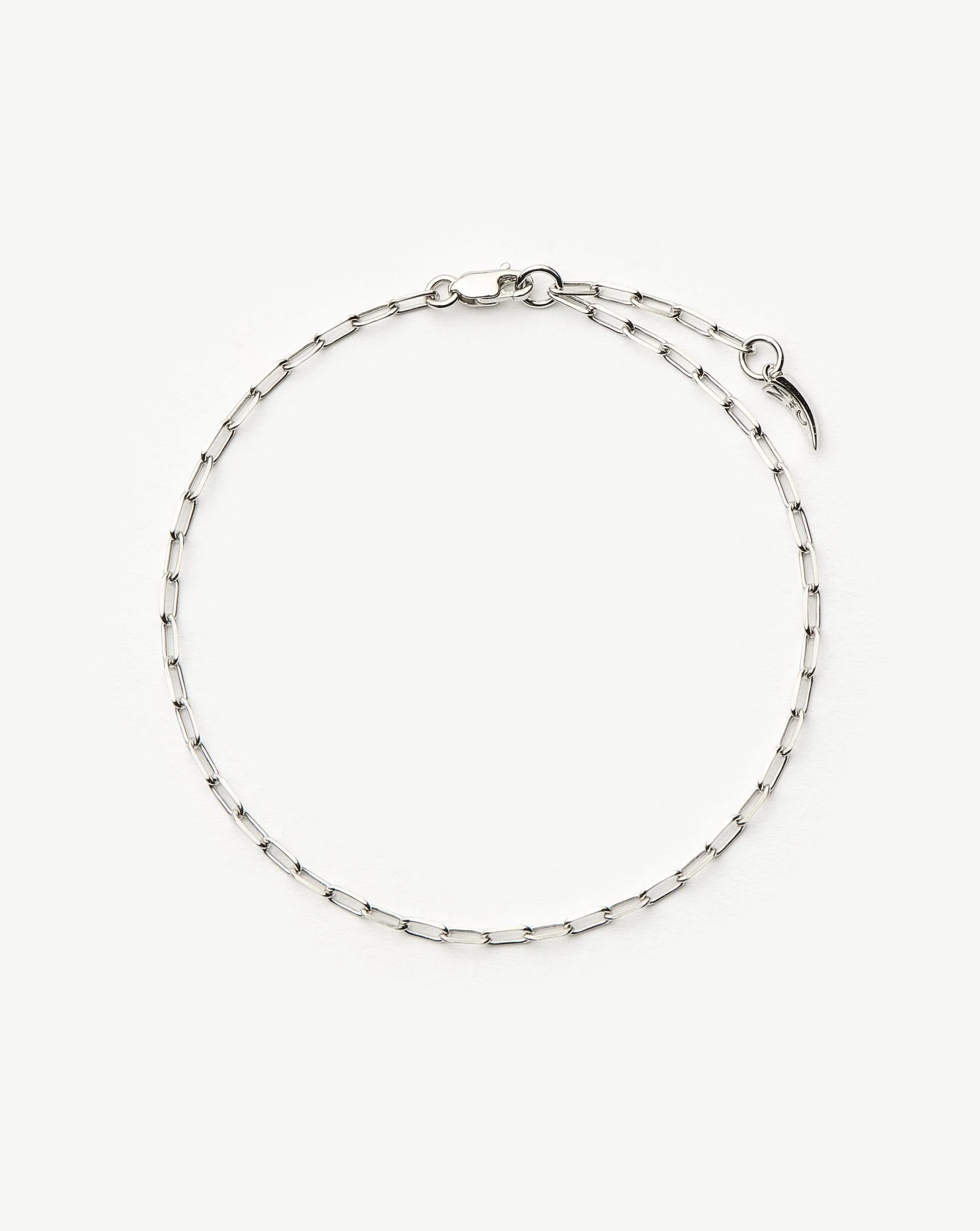 Fine Classic Paperclip Chain Bracelet | 14ct Solid White Gold