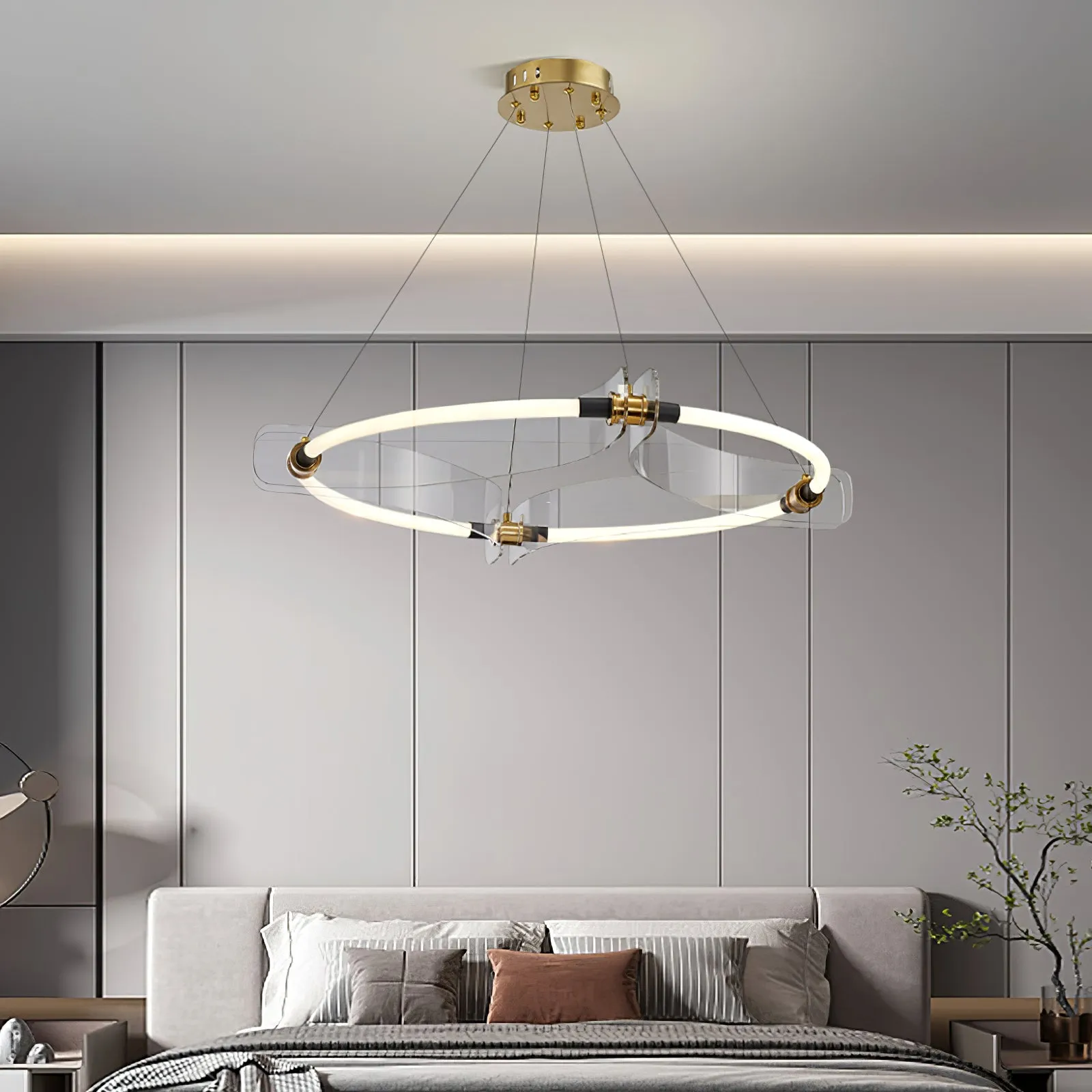 Four Acrylics Round Chandelier