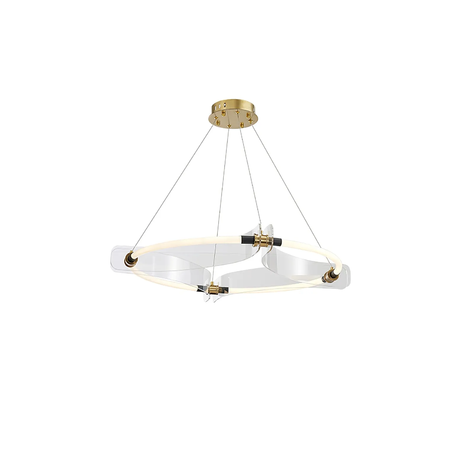 Four Acrylics Round Chandelier