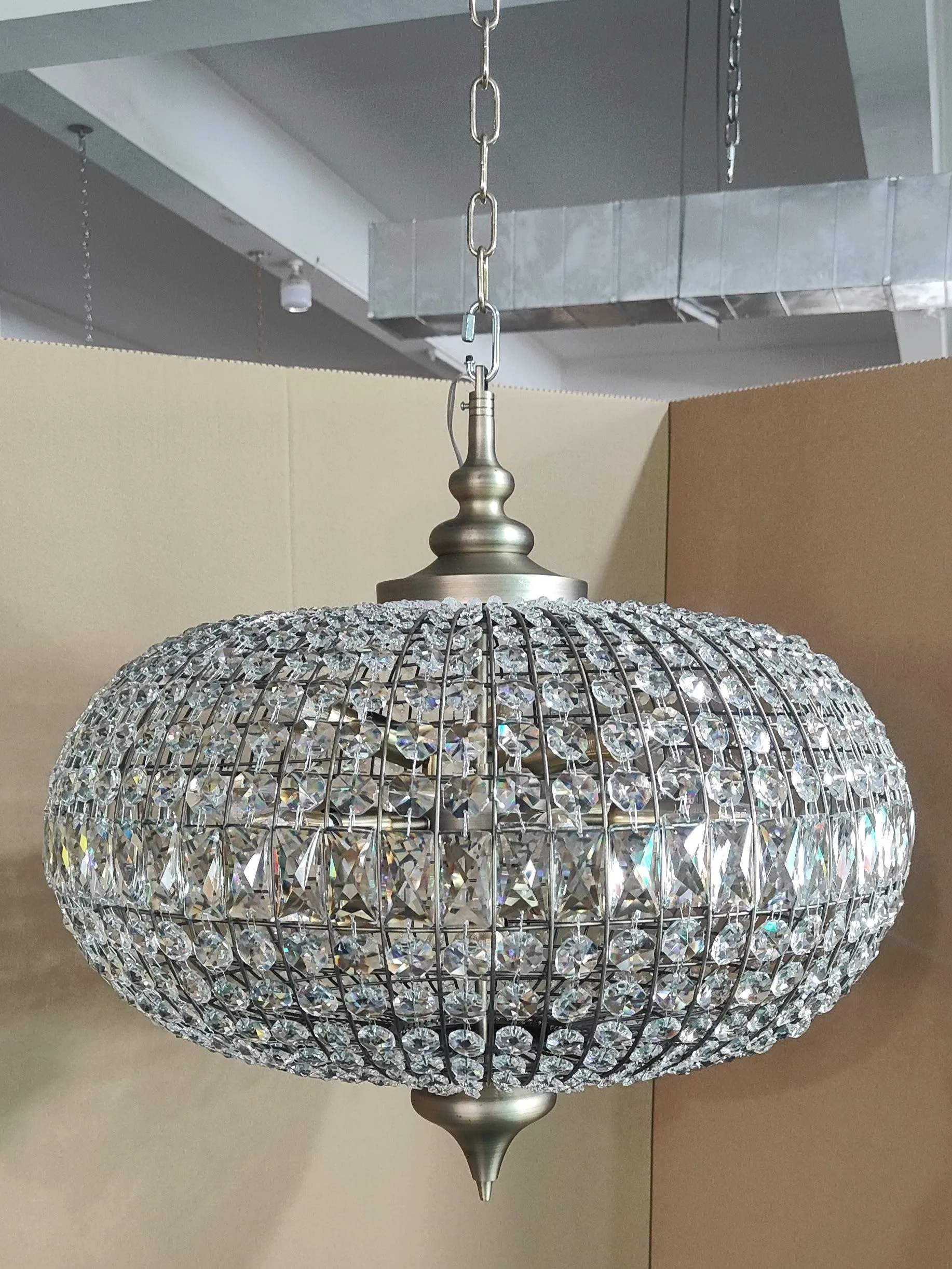 French Empire Vintage Bead Ellipsoid Crystal Chandelier for Living Room/Bedroom