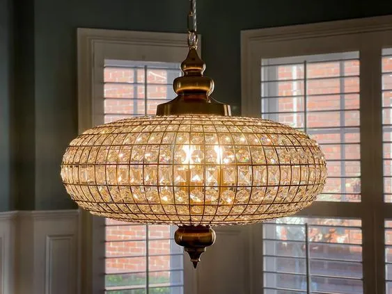 French Empire Vintage Bead Ellipsoid Crystal Chandelier for Living Room/Bedroom