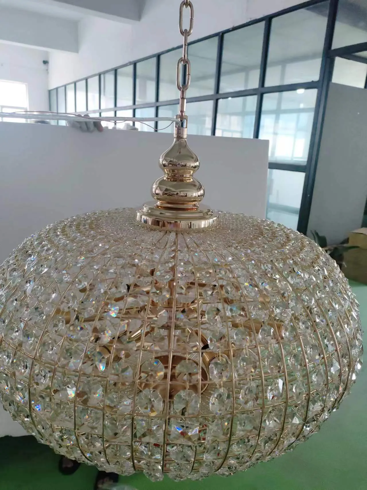 French Empire Vintage Bead Ellipsoid Crystal Chandelier for Living Room/Bedroom