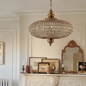 French Empire Vintage Bead Ellipsoid Crystal Chandelier for Living Room/Bedroom