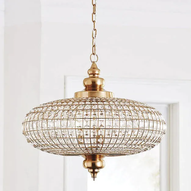 French Empire Vintage Bead Ellipsoid Crystal Chandelier for Living Room/Bedroom