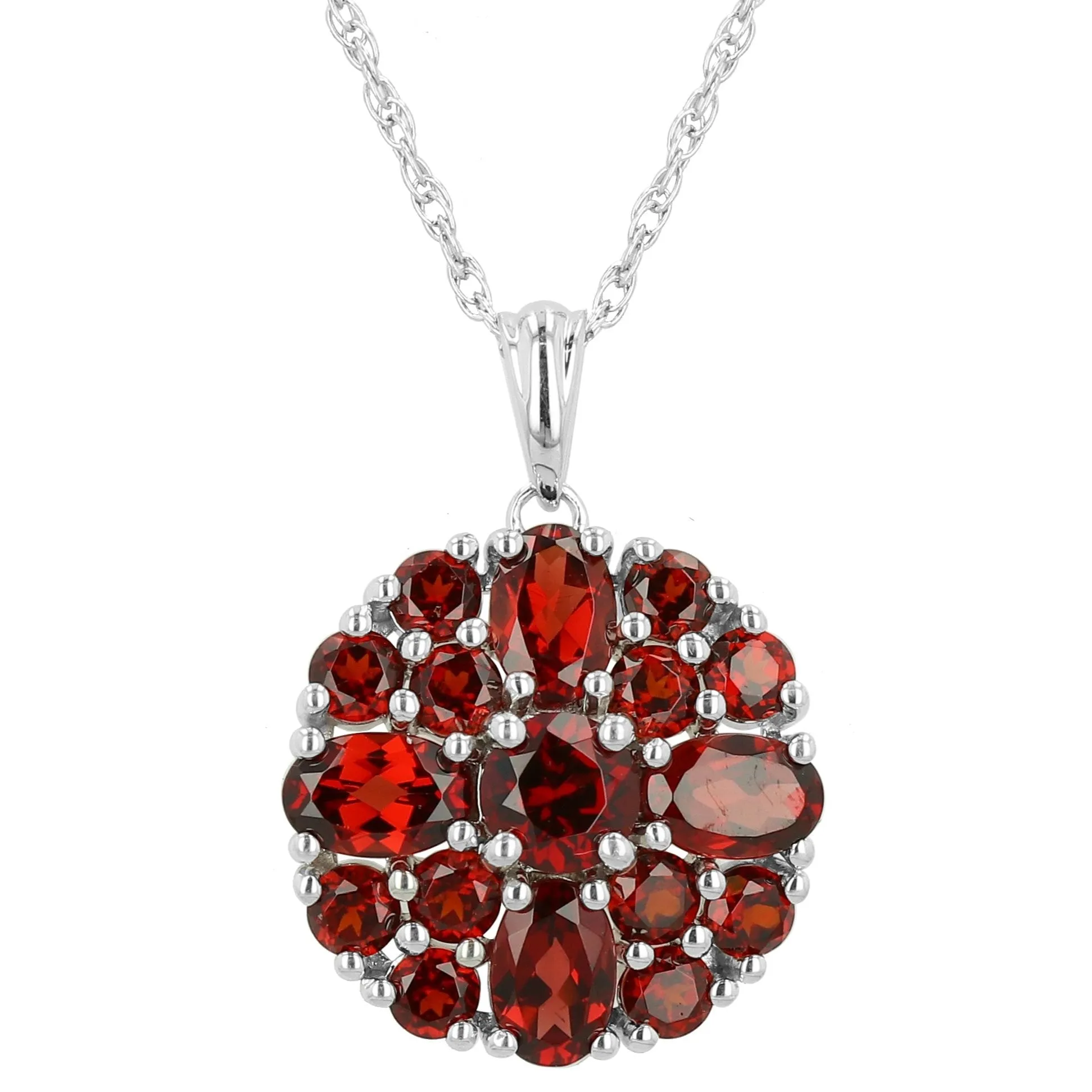 Garnet Cluster Necklace