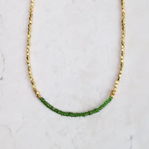 Gemstone Rondelle Necklace in Green Garnet