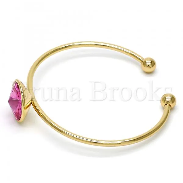 Gold Layered Individual Bangle, with Swarovski Crystals, Golden Tone