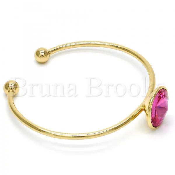 Gold Layered Individual Bangle, with Swarovski Crystals, Golden Tone