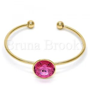 Gold Layered Individual Bangle, with Swarovski Crystals, Golden Tone