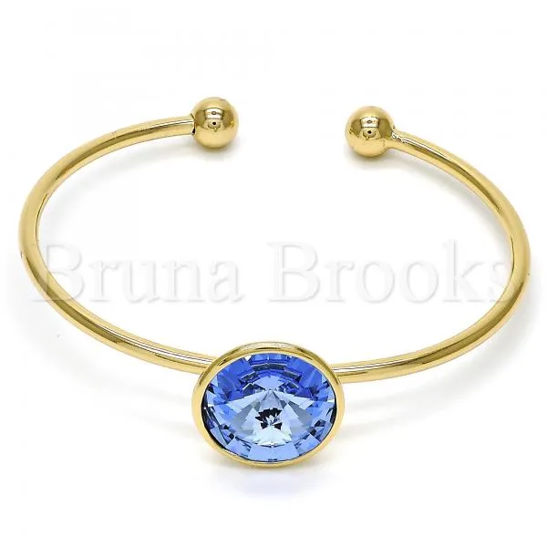 Gold Layered Individual Bangle, with Swarovski Crystals, Golden Tone