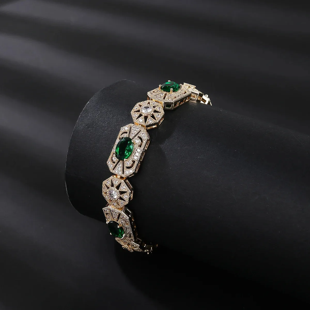 Gorgeous 4Colors Cubic Zircon Chain Bracelets Bangle for Brides Wedding Party  Fashion Jewelry for Women Gift  CK10189