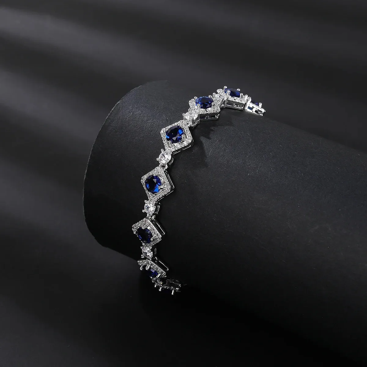 Gorgeous 5 Colors Cubic Zircon Chain Bracelets Bangle for Brides Wedding Party  Fashion Jewelry for Women Gift  CK10171