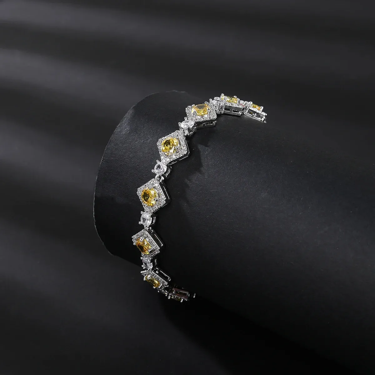 Gorgeous 5 Colors Cubic Zircon Chain Bracelets Bangle for Brides Wedding Party  Fashion Jewelry for Women Gift  CK10171