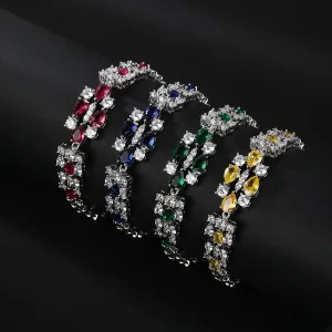 Gorgeous Waterdrop Cubic Zircon Chain Bracelets Bangle for Brides Wedding Party  Fashion Jewelry for Women Gift  CK10190