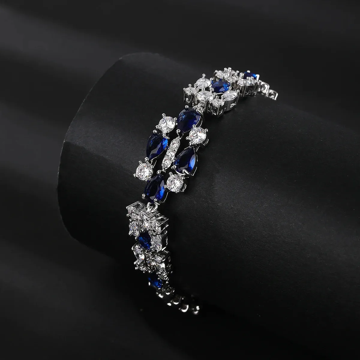 Gorgeous Waterdrop Cubic Zircon Chain Bracelets Bangle for Brides Wedding Party  Fashion Jewelry for Women Gift  CK10190