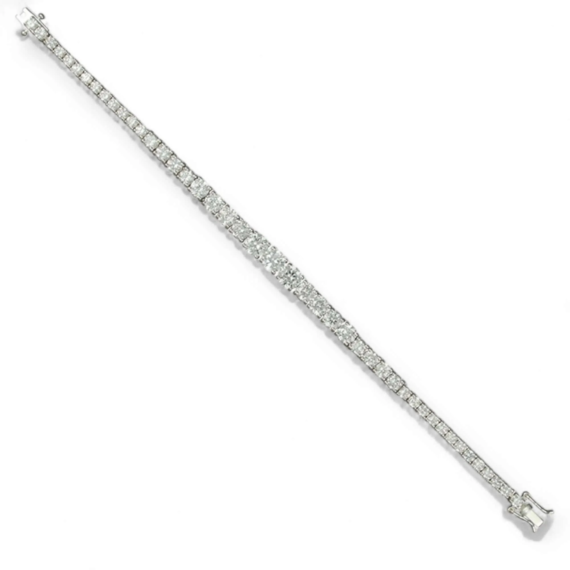 Graduated Sterling Silver Zirconia Tennis Bracelet