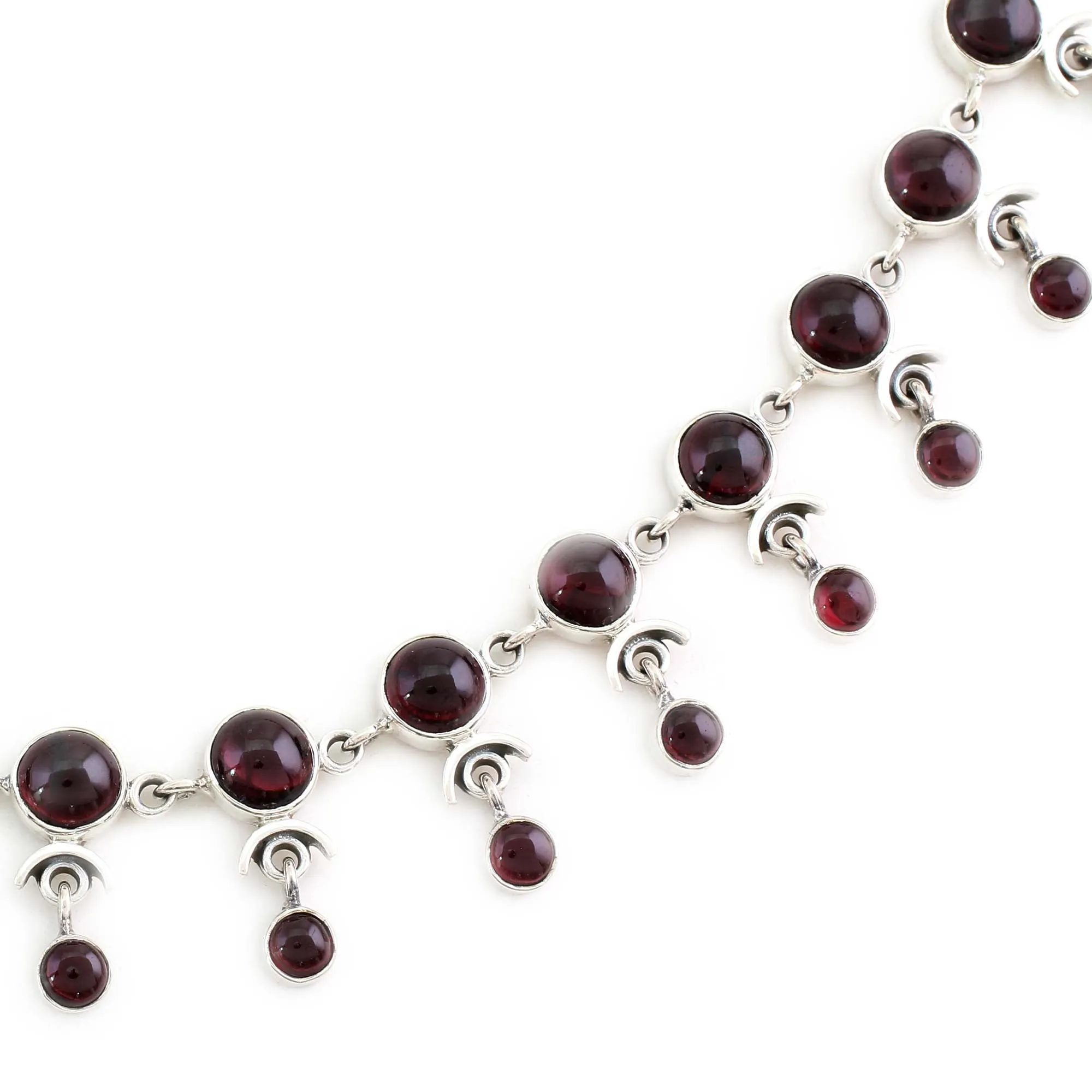 Gratitude Garnet India Necklace Artisan Crafted with Silver